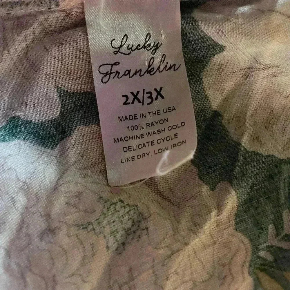 Lucky Franklin women’s floral kimono green / yellow size 2x 3x in excellent used - Picture 7 of 7